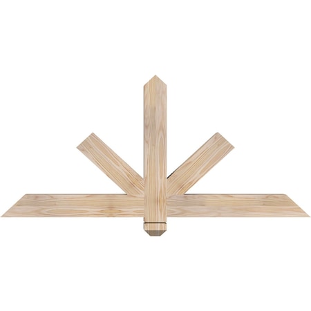 Ekena Millwork Kennewick Smooth Timber Gable Bracket, Douglas Fir, 48"W x 22"H x 3 1/2"D x 3 1/2"F, 11/12 Pitch GBW048X22X0404KEN00SDF